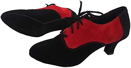 נעלי ריקוד לטיניות של היפוזוס לנשים עם סגירת תחרת סגורה עם אולם נשפים סלסה טנגו טנגו ריקוד נעליים בעקב