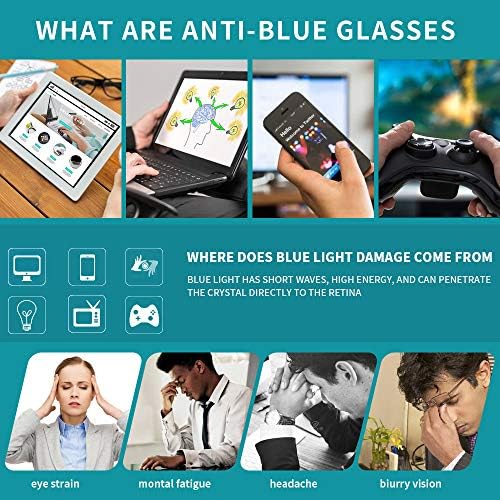 חדש 3 מארז כחול חוסם משקפיים לנשים / גברים, כחול אור חסימת משקפיים משקפיים מסך מחשב