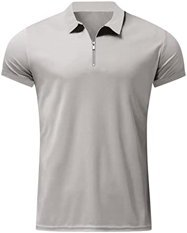 חולצות לגברים של RTRDE ספורט קיץ שרוול קצר גולף נוער רוכסן רוכסן מזדמן חולצות פולו קצרות
