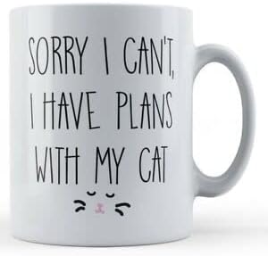 בעל חתול, מצטער שאני לא יכול, יש לי תוכניות עם החתול שלי - ספל מתנה