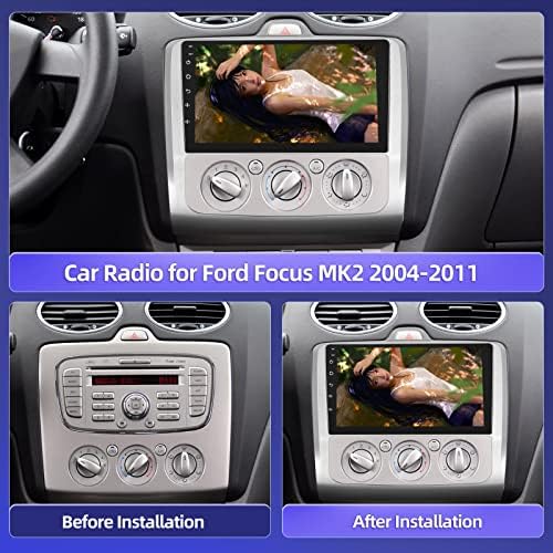אנדרואיד רכב סטריאו עבור פורד פוקוס 2004-2011, 9 אינץ מגע מסך כפול דין רכב רדיו עם ניווט אלחוטי, פוקוס ב-דאש