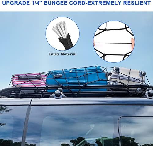 מטען מיטת משאיות רשת מטען מיטות טנדר - 4 'x 6' נמתח עד 8 'x 12' רשת ניצני רשת, 4 x 4 רשת קטנה כבדה תואמת לפורד,