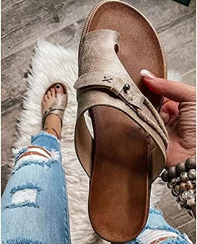 סנדלי סקארל לנשים בנות נעליים שטוחות אורתופדיות סנדלי חוטיני רך מזדמנים
