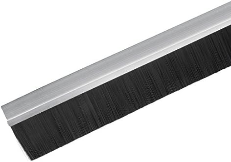 מברשת דלת UXCELL טאטא מטאטא H-בצורת אלומיניום מחזיק סגסוגת אלומיניום עם מברשת ניילון שחורה בגודל