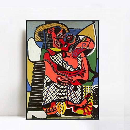 אינבין אמנות ממוסגר בד ז ' יקלה הדפסת אמנות מופשט ציור הנשיקה על ידי פבלו פיקאסו קיר אמנות סלון בית משרד קישוטים