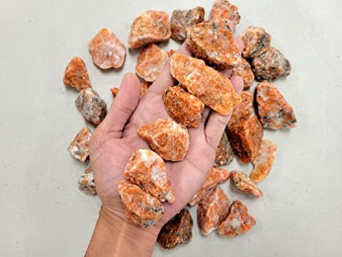 1/2 ליברות כתום קלציט קריסטלים - בתפזורת כתום קלציט אבנים מחוספס - גלם טבעי אבנים &מגבר; גבישים - מזרקת סלעים