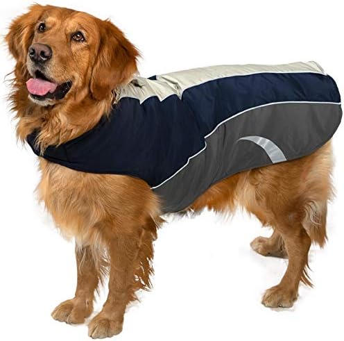 קינגקאמפ כלבים בינוניים עד גדולים מעיל חם, אטום למים ואפוד כלבים רפלקטיבי לחורף, קל ללבוש