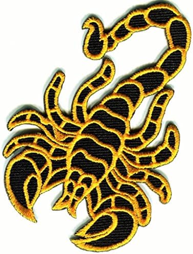 טלאי פורטל עקרב גדול טלאי 11 אינץ 'xxl רקמת אפליקציה שחורה צהובה