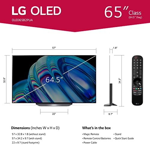 LG 55 אינץ 'Class OLED B2 סדרה 4K טלוויזיה חכמה עם Alexa מובנה OLED55B2PUA S80QY 3.1.3C