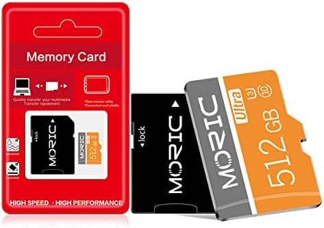 כרטיס זיכרון מיקרו 512 ג ' יגה-בייט עם כרטיס זיכרון מתאם למצלמה, זמזום, מצלמת דאש, מצלמת וידיאו, מעקב,