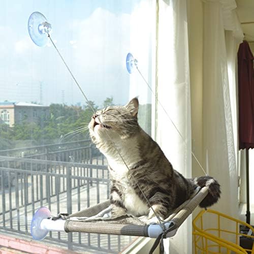 חתול מיטת חלון, חתול חלון ערסל חלון מוט, בטיחות חתול מדפי שטח חיסכון חלון רכוב חתול מושב לחתולים גדולים