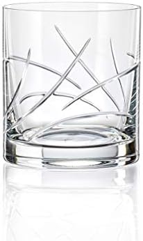 כוס זכוכית - מיושן - כוסות וויסקי-כדור נמוך קלאסי-סט של 4 כוסות-כוס סלעים-בורבון-סקוטש-וויסקי-קוקטיילים-קוניאק-12