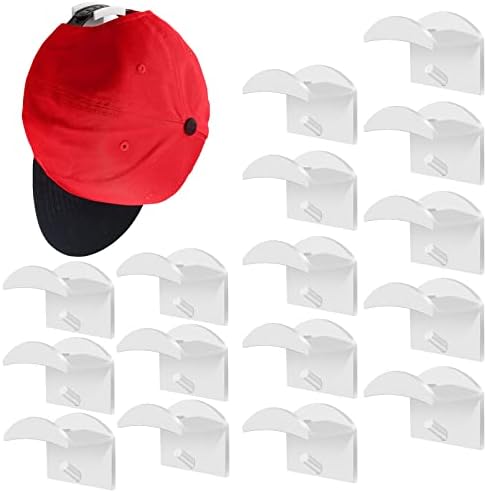 16 חבילה מתלה כובע דבק לכובעי בייסבול, ווים לכובע לקיר, מארגן כובע מינימליסטי ללא מחזיק כובע קידוח לחדר שינה,