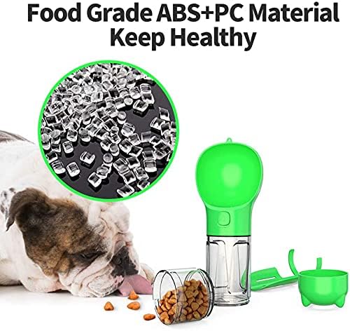 קיה מוצרים לחיות מחמד נייד 4 ב 1 לחיות מחמד כלב מים בקבוק עם מזון אחסון, קקי תיק מתקן וסקופ