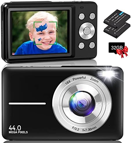 מצלמה דיגיטלית, מצלמת פוקוס אוטומטי לילדים,הורואן 1080 וולט ו-44 מגה פיקסל מצלמה דיגיטלית עם כרטיס