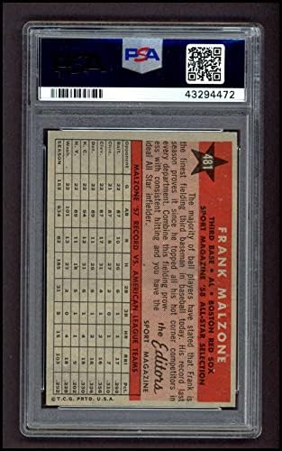 1958 Topps 481 All-Star Frank Malzone Boston Red Sox PSA PSA 8.00 Red Sox