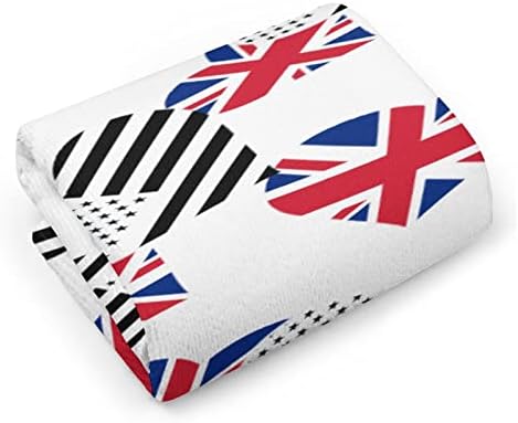 דגל בריטי ומגבות יד אמריקאיות דגל פנים פנים שטיפת גוף מטלית כביסה רכה עם חמוד מודפס למטבח אמבטיה מלון