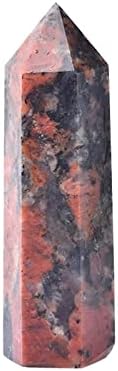 1pc אבן טבעית אדומה לברדוריט נקודת קריסטל שרביט שרביט אנרגיה ריפוי קוורץ קישוט ביתי רייקי אובליסק