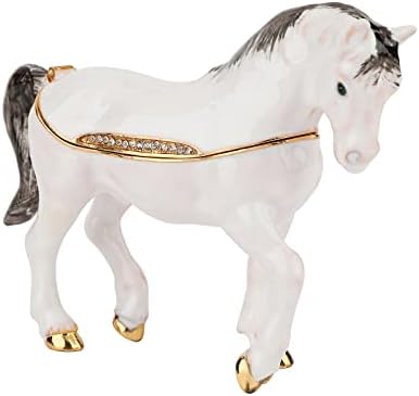 קופסאות תכשיט סוס פאסלינו תלויות קישוטי פסלון של בעלי חיים צבועים ביד מתנה ייחודית לעיצוב הבית