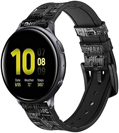 CA0732 מעגל באגים עור גרפי עור וסיליקון רצועת רצועת שעונים חכמה עבור Samsung Galaxy Watch, Watch3 Active, Active2,