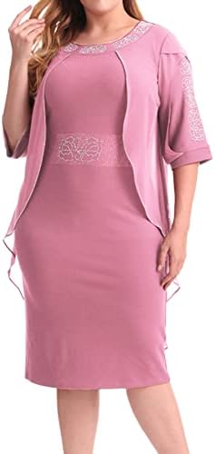 נשים 2023 ליידי סריגה אלגנטית שמלת קייפ בתוספת הדפסת אופנה בגודל שמלת משי של שרוול חצי שרוול
