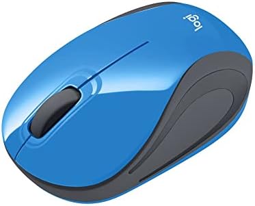 לוג ' יטק מיני עכבר אלחוטי מ187 אולטרה נייד, 1000 דפי מעקב אופטי, 3 כפתורים, מחשב / מק / מחשב נייד-כחול