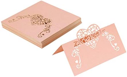 כרטיסי חתונה של Nuobesty כרטיסי שולחן חלולים בצורת לב כרטיסי שולחן, כרטיסי שולחן כרטיסי אוהל ישיבה