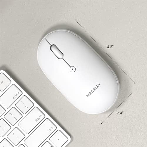 עכבר Bluetooth אלחוטי של Macally למחשב נייד ושולחן עבודה מחשב - עכבר Bluetooth אלחוטי פשוט נטען