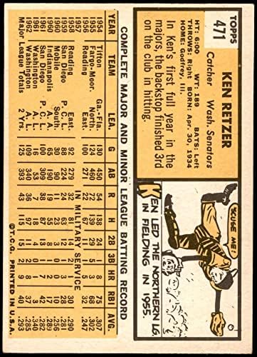 1963 Topps Baseball 471 Ken Retzer Series Series מעולה על ידי Cards Mickeys