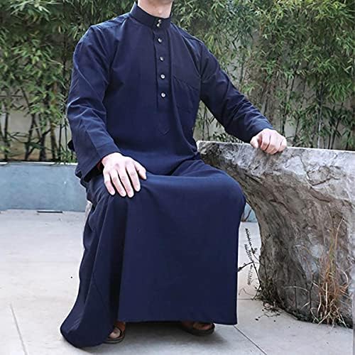 Qyuu's Saudi ערבית של גברים ג'ובה ג'ובה דיששה שרוול ארוך חלוק רמדאן שמלה מוסלמית בגדים איסלאמיים במזרח