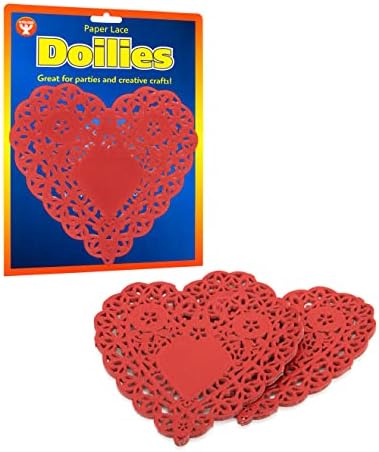 מוצרי Hygloss Doilies נייר לב - תחרה לבנה בגודל 4 אינץ 'לקישוטים, מלאכות, מסיבות, 100 חבילות
