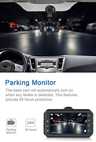 מצלמת מקף למכוניות 1080p FHD 2022 מצלמת מקף לרכב למכוניות Chortau 3 אינץ 'Dashcam עם ראיית לילה, זווית רחבה של