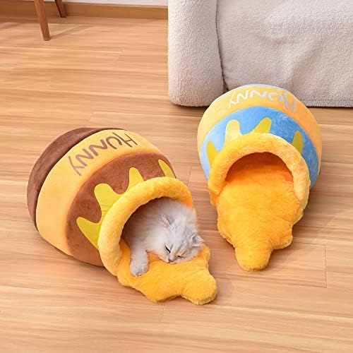לווייתן חתול מיטת עבור מקורה דבש סיר צורת מיטה לחיות מחמד חתול / כלב בית רך חם מכונת רחיץ חתול