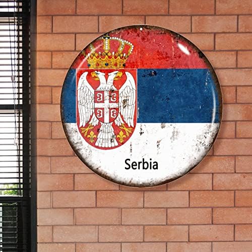 דגל סרביה שלט ברוך הבא דלת כניסה סרביה שלט מתכת פטריוטי תפאורה קאנטרי קאנטרי קיר קיר קיר חווה חווה שלט