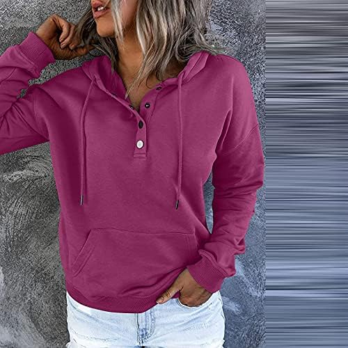 נשים של סוודר נים חולצות מקרית כפתור למטה ארוך שרוול כיס חולצות
