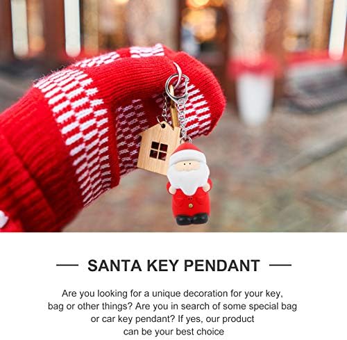 אבאודם 2 יחידות סנטה מפתח שרשרת קול מפתח שרשרת מפתח תליון תיק קישוט תאורת מפתח טבעת משמש כדי לחגוג את חג המולד