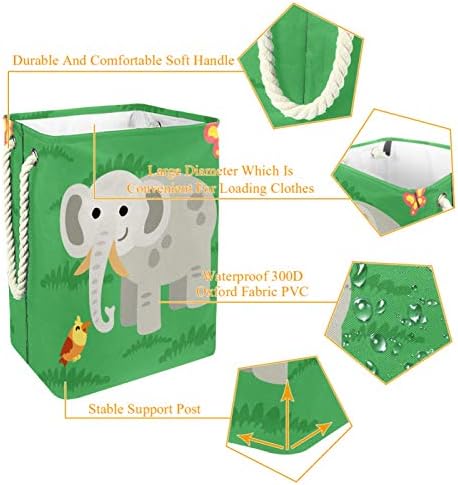 מאפולו כביסת ירוק פיל מתקפל פשתן כביסה אחסון סל עם ידיות להסרה סוגריים גם מחזיק עמיד למים עבור בגדי