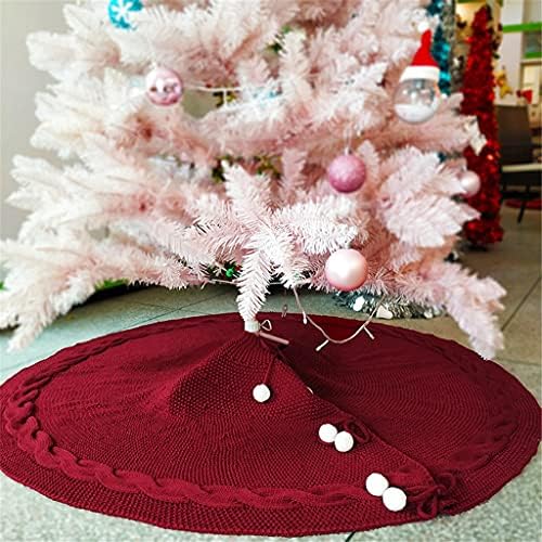 Fhgmzjy סרוג עץ חג המולד חצאיות שטיח אדום גדול קישוט חג מולד שמח לחצאיות עץ בית