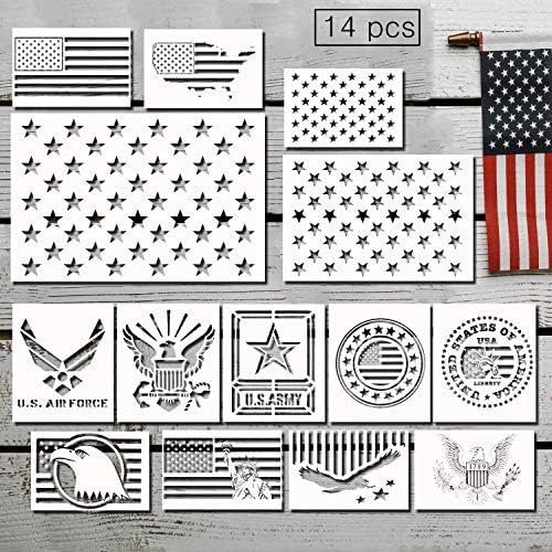 14 יחידות אמריקאי דגל סטנסיל תבניות & כוכב סטנסיל & חיל הים סטנסיל עבור ציור על עץ מלאכות בד