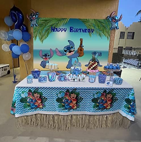 רקע יום הולדת שמח לואו טרופי ומפת שולחן לילדים בנים מקלחת לתינוק קישוטים למסיבת יום הולדת קישוטים 5x3ft,