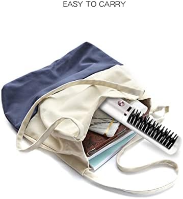 Abhi ניידים ניידים שיער אלחוטי מברשת ומסלל עם טמפרטורה סטיילר סטיילר אנטי -סקלד USB נטענת חשמלית