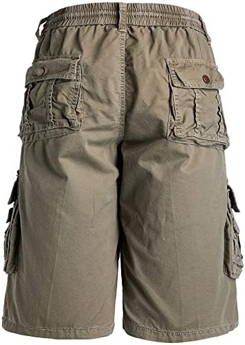 Leehanton Mens Hilking Cargo מכנסיים קצרים עם כיסים קלים משקל קל כותנה יבש מכנסיים קצרים לגברים