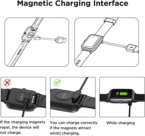 תואם למטען השעונים החכמים של Andfive, Lamshaw Magnetic Magnetic Tharging Tharging Happy Charger Charger תואם