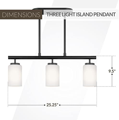 דור תאורה 66160-112 אוסלו שלוש-אור אי תליון תליית מתקן מודרני, חצות שחור