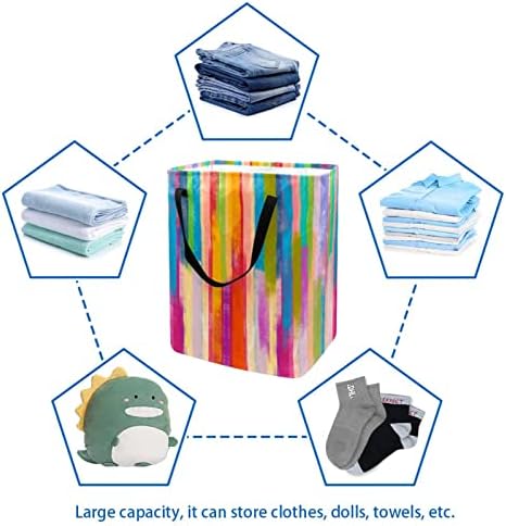 סל כביסה מתקפל בהדפס צבעי מים צבעוני, סלי כביסה עמידים למים 60 ליטר אחסון צעצועי כביסה לחדר שינה בחדר האמבטיה