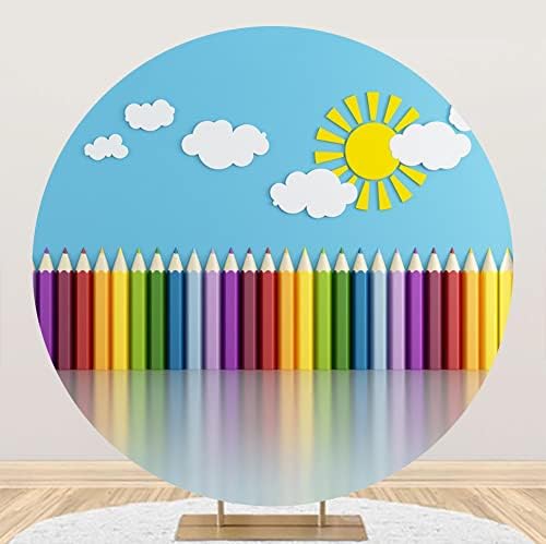 באוצ ' יקו 5 איקס 4 רגל ויניל רקע חדר ילדים עיצוב פנים צילום רקע עפרון שמש עננים כחול רקע פעילות גן ילדים טפט