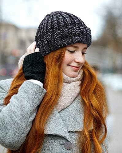 לסרוג כפת כובעי נשים גברים החורף חם כפת כובעי בטנה רכה עבה לסרוג גולגולת כובע אקריליק לסרוג קאף כפת כובע