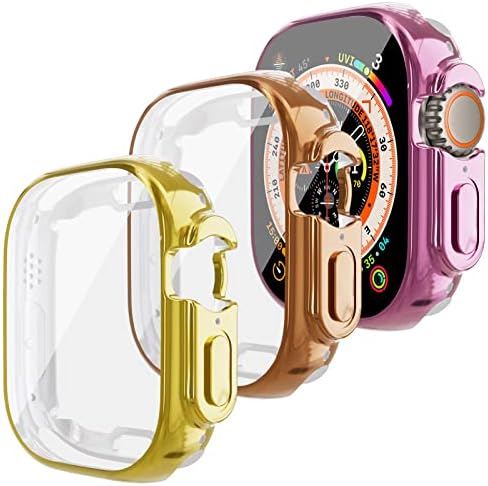Almnvo 3-Pack Protector TPU Case עבור Apple Watch Ultra 49 ממ, TPU רך מצופה כיסוי מלא כיסוי מלא