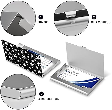 שחור ולבן כוכב דפוס הדפסת כרטיס ביקור מקרה מתכת מחזיק כיס ארנק שם כרטיסי ארגונית חמוד
