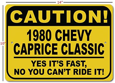 1980 80 שברולט קפריס זהירות קלאסית שלט רכב מהיר, שלט חידוש מתכת, עיצוב קיר מערת גבר, שלט מוסך